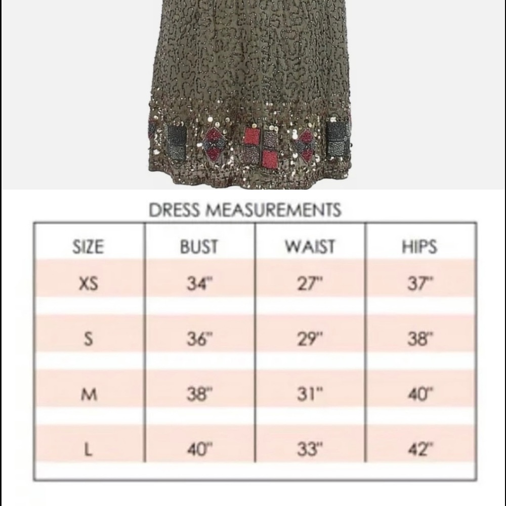 Anthropologie L Olive Green Beaded Dress by Ragu